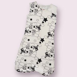 Shinobi Baby Ninja White + Black Organic Cotton Sleep‎ Sack (3-6mo)
